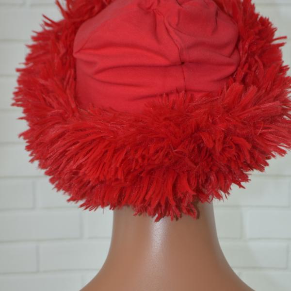 Handgemaakte chemo muts Brigit de luxe maat M rood