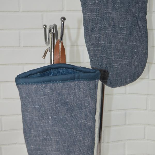 Ovenhandschoenen set van 2 met grip blauw