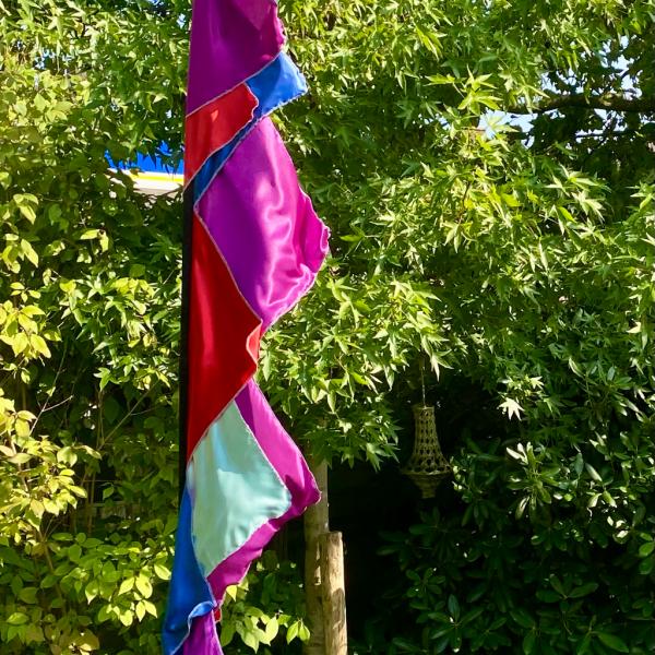 Festival vlag blauw rood paars